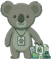 Cute Koala representing privacy and data security